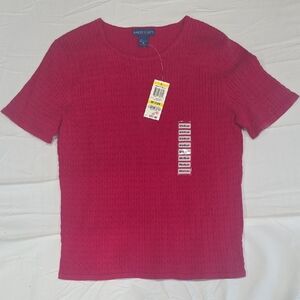 Karen Scott Cherry Knit Top